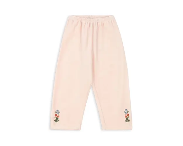 Konges Sløjd pantaloni de trening pentru copii VELOU PANTS GOTS culoarea bej, cu imprimeu, KS102133