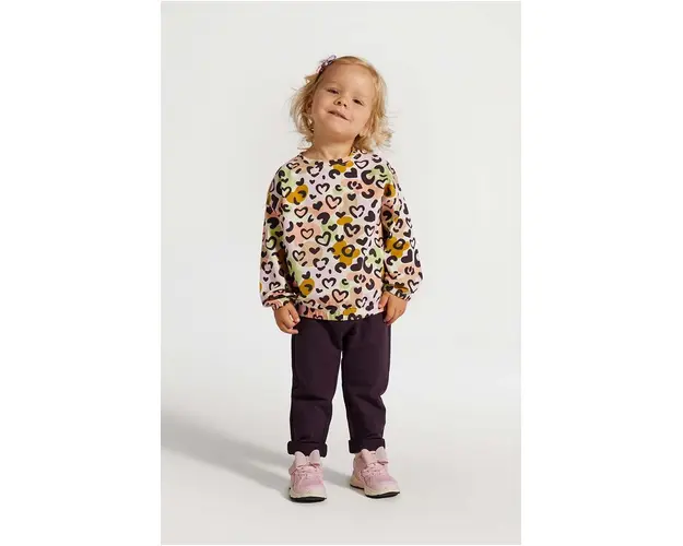 Coccodrillo pantaloni de trening pentru copii culoarea violet, neted, PASTELOVE GIRL NEWBORN