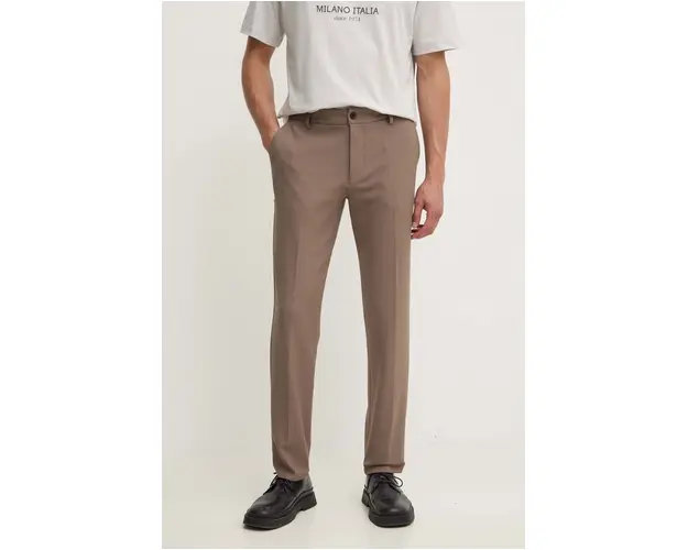 Les Deux pantaloni barbati, culoarea bej, drept, LDM501072