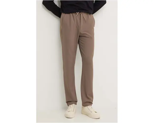 Les Deux pantaloni barbati, culoarea bej, cu fason chinos, LDM501101