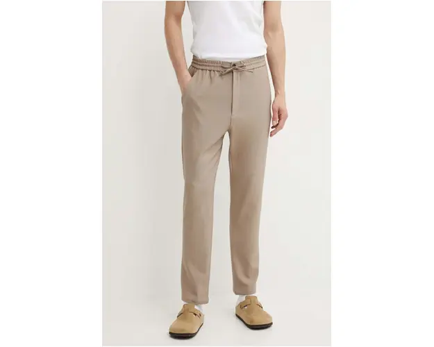 Les Deux pantaloni barbati, culoarea bej, cu fason chinos, LDM501101