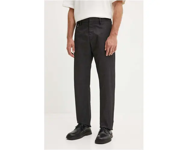 Iceberg pantaloni barbati, culoarea negru, drept, B090 0161