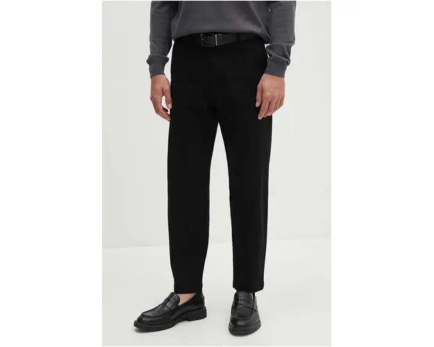 BOSS pantaloni barbati, culoarea negru, mulata, 50519117