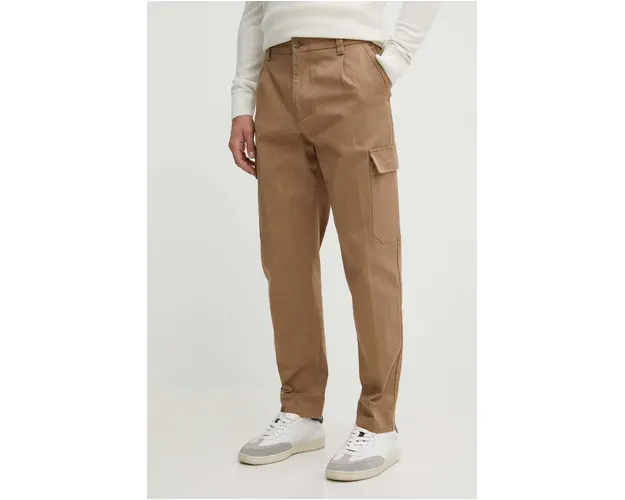BOSS pantaloni barbati, culoarea bej, cu fason cargo, 50519126