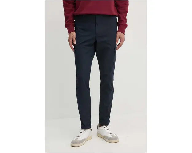 BOSS pantaloni barbati, culoarea albastru marin, mulata, 50519136