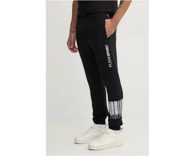 PLEIN SPORT pantaloni de trening culoarea negru, cu imprimeu, AADC MJT2448 STE003N