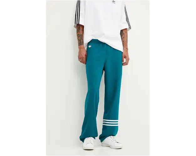 adidas Originals pantaloni de trening Neuclassics culoarea turcoaz, cu imprimeu, JF9160
