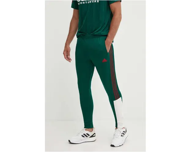 adidas pantaloni de trening Tiro culoarea verde, modelator, IY4500