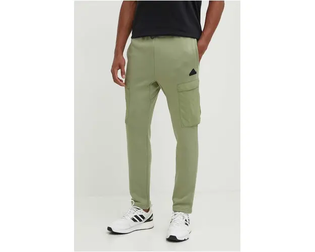 adidas pantaloni de trening City Escape culoarea verde, cu imprimeu, IV7419