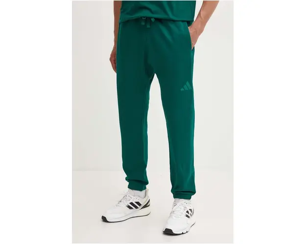 adidas pantaloni de trening All SZN culoarea verde, neted, IY6567