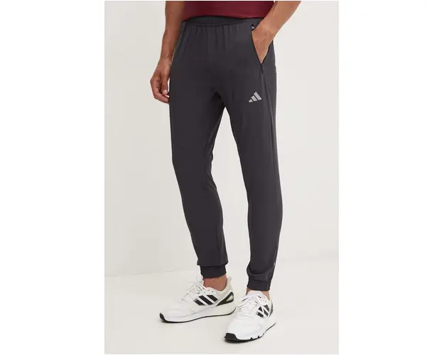 adidas pantaloni de trening culoarea gri, neted, JG1264