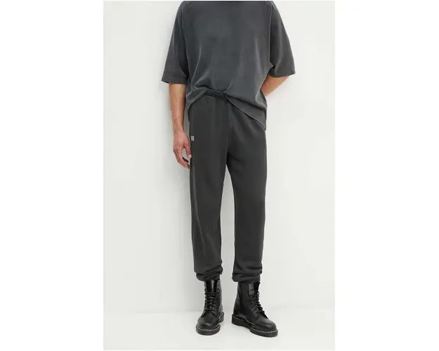 American Vintage pantaloni de trening culoarea gri, neted, MIZU05AH24