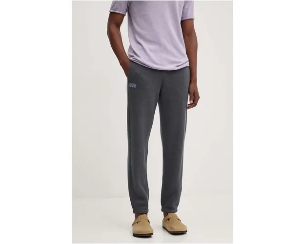 American Vintage pantaloni de trening culoarea gri, cu imprimeu, MDOV05AH24