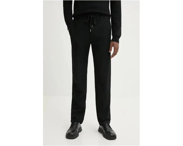 IRO pantaloni de lana culoarea negru, mulata, MP23ZELLY