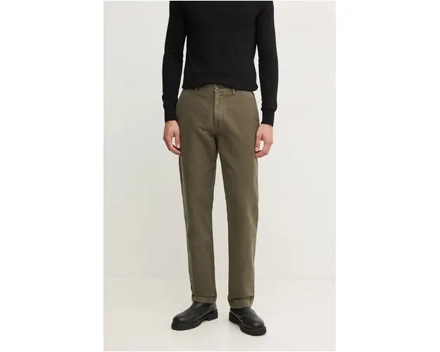 Barbour pantaloni de bumbac culoarea verde, drept, MTR0738