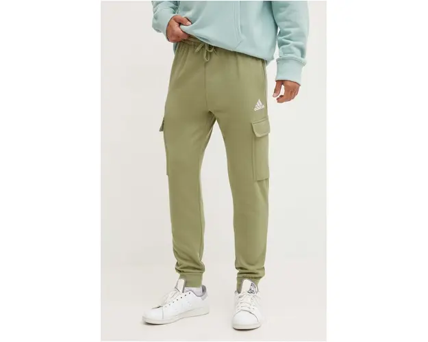 adidas pantaloni de trening culoarea verde, neted, JI6424