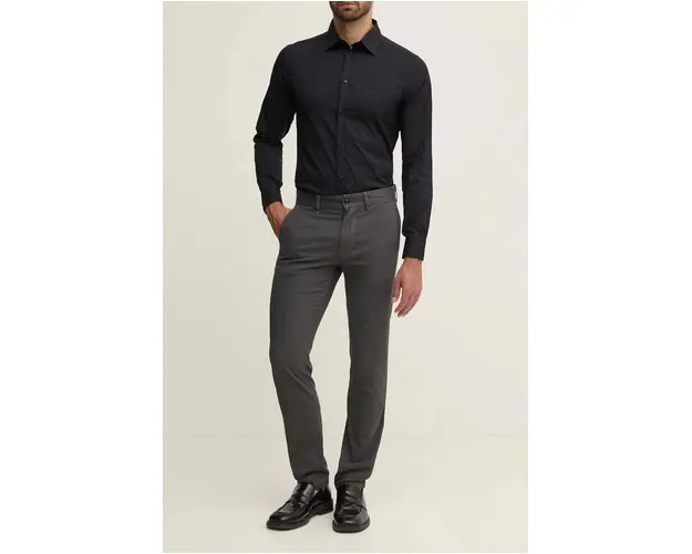 Boss Orange pantaloni barbati, culoarea negru, drept, 50523127
