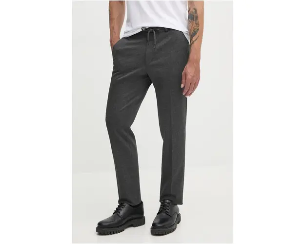 Karl Lagerfeld pantaloni barbati, culoarea gri, mulata, 544040.255056