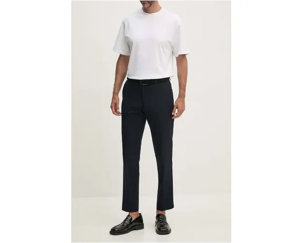 BOSS pantaloni barbati, culoarea albastru marin, mulata, 50521051