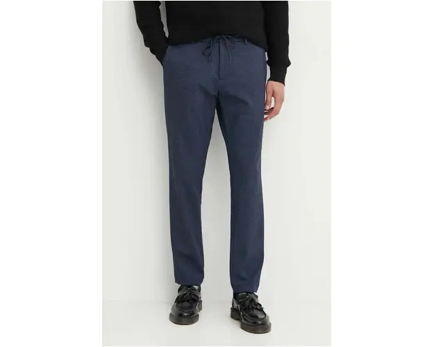 BOSS pantaloni barbati, culoarea albastru marin, mulata, 50530640