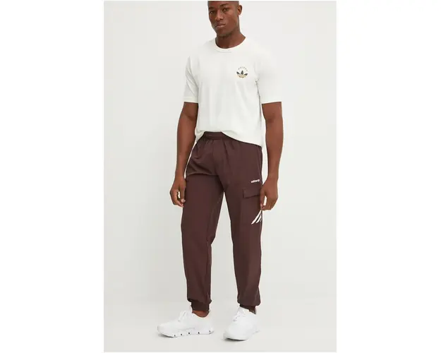 adidas Originals pantaloni de trening Cargo Pant culoarea maro, cu imprimeu, IX9621