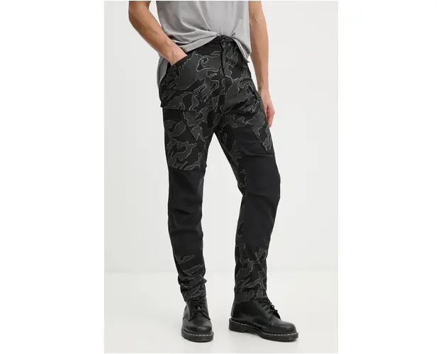 G-Star Raw pantaloni de bumbac culoarea negru, cu fason cargo, D25185-D386