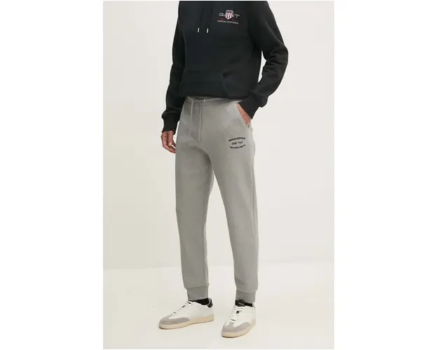 Gant pantaloni de trening culoarea gri, cu imprimeu, 2015072