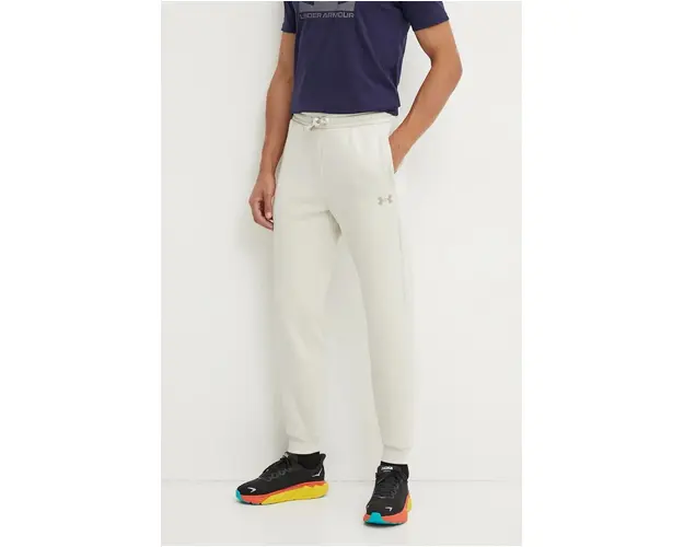 Under Armour pantaloni de trening Armour Fleece Pro culoarea bej, neted, 1386586