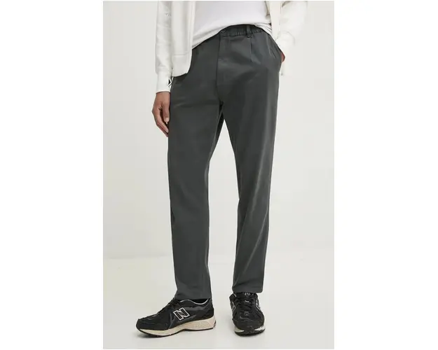 Tommy Jeans pantaloni barbati, culoarea gri, mulata, DM0DM20693