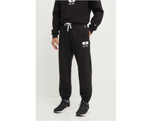 Champion pantaloni de trening culoarea negru, cu imprimeu, 220434