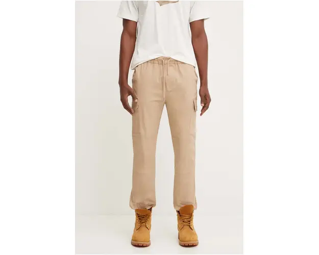 Sixth June pantaloni barbati, culoarea bej, cu fason cargo, 23670