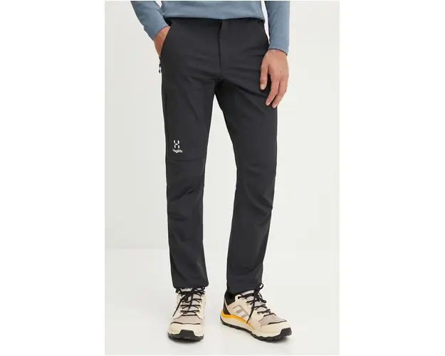 Haglöfs pantaloni de exterior Morän Softshell culoarea negru, 605404