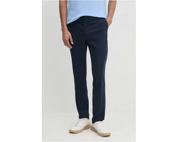 Hackett London pantaloni barbati, culoarea albastru marin, drept, HM212487R