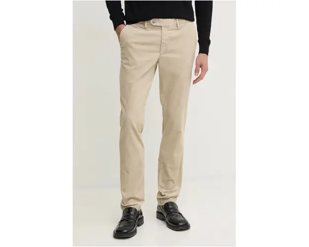 Hackett London pantaloni de catifea cord culoarea bej, mulata, HM212656R