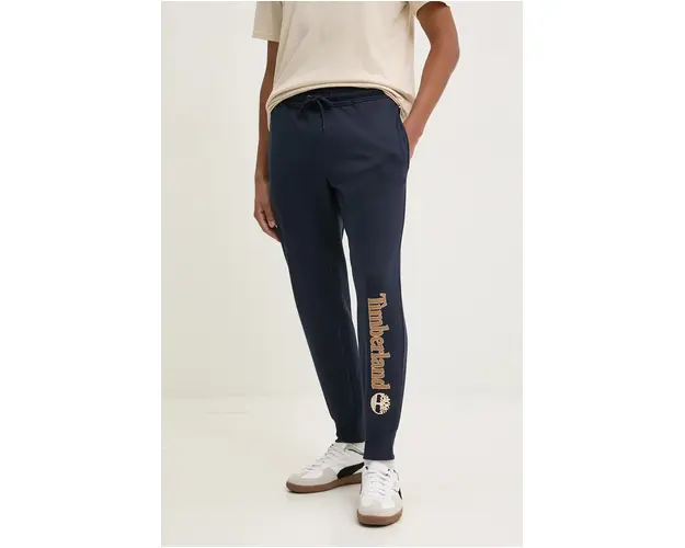 Timberland pantaloni de trening culoarea albastru marin, cu imprimeu, TB0A5YFB4331