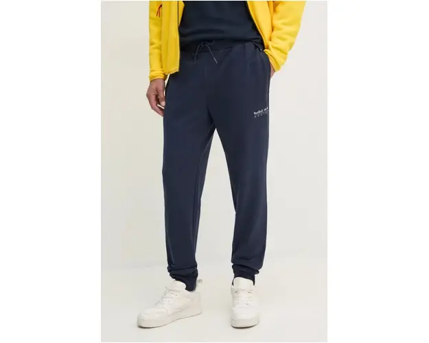 Pepe Jeans pantaloni de trening Red Bull Racing x Pepe Jeans culoarea bleumarin, cu imprimeu, RM210002