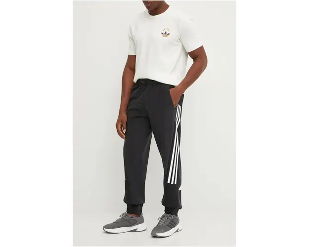 adidas pantaloni de trening Future Icons culoarea negru, cu imprimeu, IW6090