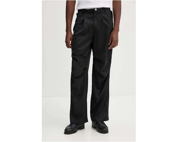 BLUEMARBLE pantaloni de lana culoarea negru, drept, PA59.WO22B24