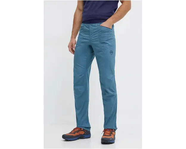 LA Sportiva pantaloni Roots barbati, culoarea turcoaz, drept, H95642643