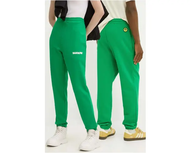 Barrow pantaloni de trening culoarea verde, cu imprimeu, F4BWUAFP135