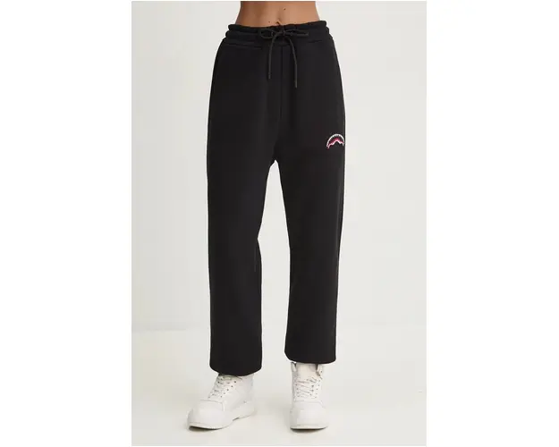 Sprayground pantaloni de trening din bumbac culoarea negru, cu imprimeu, SP515