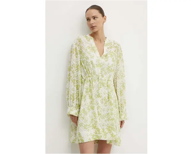 Samsoe Samsoe rochie SAAMELIE culoarea verde, mini, evazati, F24200170