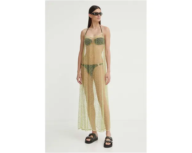 Samsoe Samsoe rochie SAMALLY culoarea verde, maxi, drept, F24200141