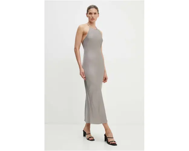Samsoe Samsoe rochie SANJA culoarea gri, maxi, drept, F24200144