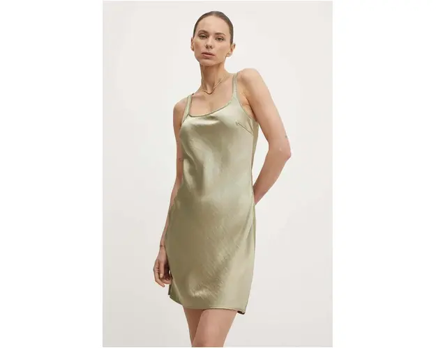 Samsoe Samsoe rochie SASUNNA culoarea verde, mini, drept, F24200178
