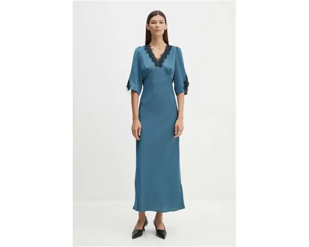 Bruuns Bazaar rochie AcaciaBBDia dress culoarea albastru marin, maxi, drept, BBW4036