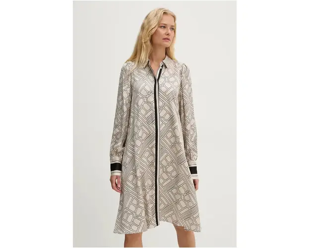 Bruuns Bazaar rochie FloretBBBecca dress culoarea bej, mini, drept, BBW4150