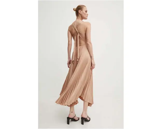 A.L.C. rochie Athena II culoarea bej, maxi, evazati, 6DRES02386