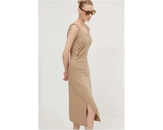 G-Star Raw rochie din bumbac culoarea maro, mini, mulata, D24573-B771