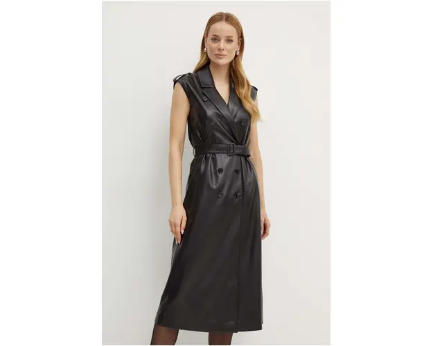 BOSS rochie culoarea negru, midi, evazati, 50518473